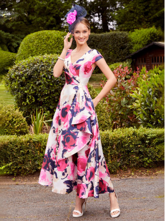 29816B Dress - Fuchsia/Navy (Invitations by Veni)